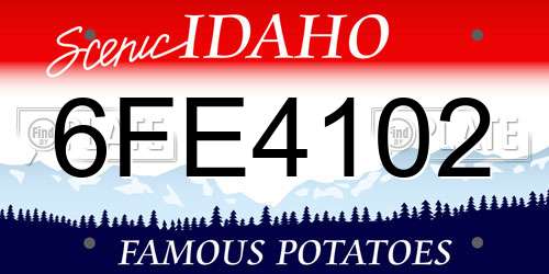 6FE4102 Idaho License Plate