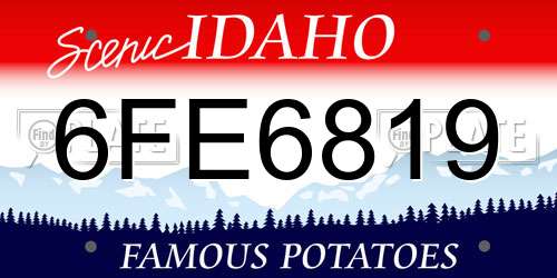 6FE6819 Idaho License Plate