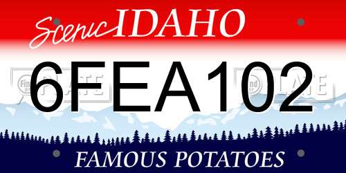 6FEA102 Idaho License Plate