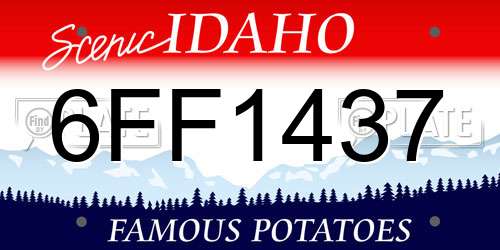 6FF1437 Idaho License Plate