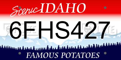 6FHS427 Idaho License Plate