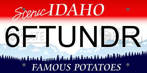 6FTUNDR Idaho License Plate