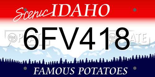6FV418 Idaho License Plate