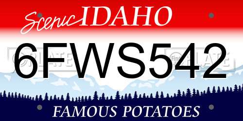 6FWS542 Idaho License Plate