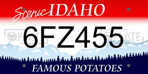 6FZ455 Idaho License Plate
