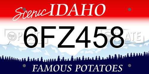 6FZ458 Idaho License Plate