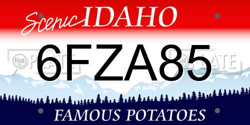 6FZA85 Idaho License Plate