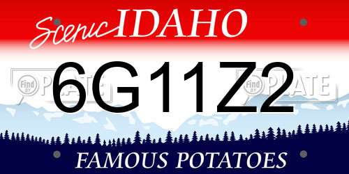6G11Z2 Idaho License Plate