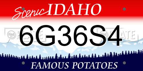 6G36S4 Idaho License Plate