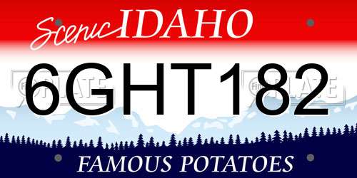 6GHT182 Idaho License Plate
