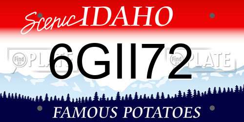 6GII72 Idaho License Plate