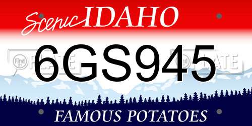 6GS945 Idaho License Plate