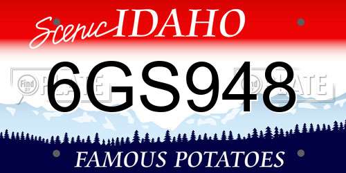 6GS948 Idaho License Plate