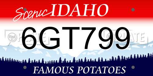 6GT799 Idaho License Plate