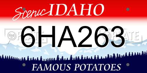 6HA263 Idaho License Plate