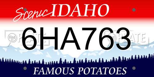 6HA763 Idaho License Plate