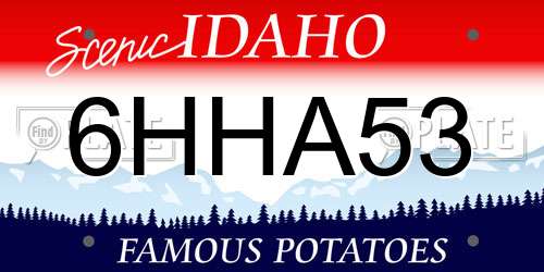 6HHA53 Idaho License Plate