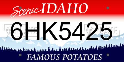 6HK5425 Idaho License Plate