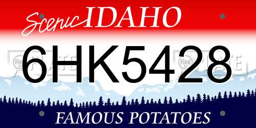 6HK5428 Idaho License Plate