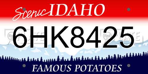 6HK8425 Idaho License Plate