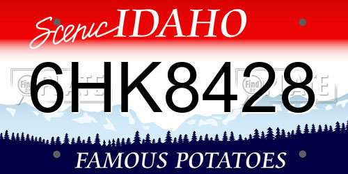 6HK8428 Idaho License Plate