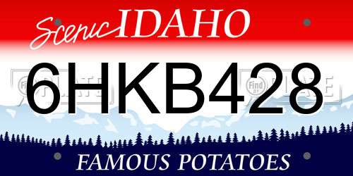 6HKB428 Idaho License Plate