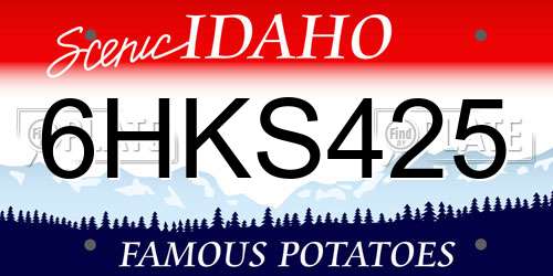 6HKS425 Idaho License Plate