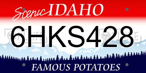 6HKS428 Idaho License Plate