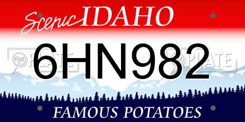 6HN982 Idaho License Plate