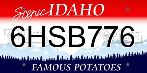 6HSB776 Idaho License Plate
