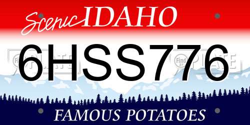 6HSS776 Idaho License Plate