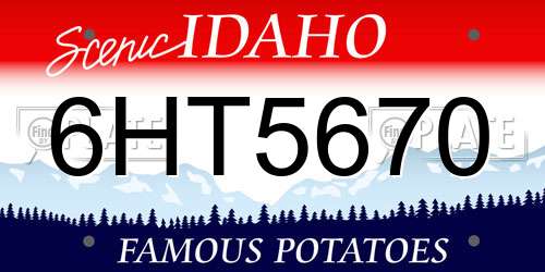 6HT5670 Idaho License Plate