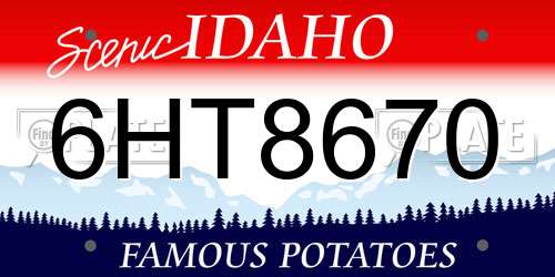 6HT8670 Idaho License Plate
