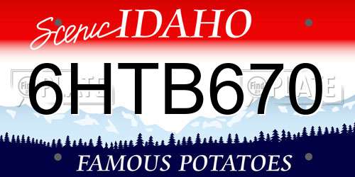 6HTB670 Idaho License Plate
