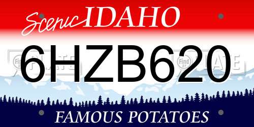 6HZB620 Idaho License Plate