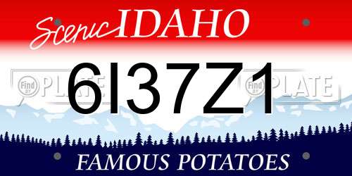 6I37Z1 Idaho License Plate