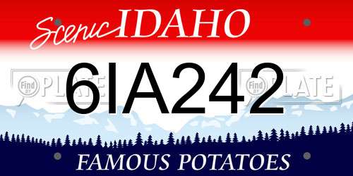 6IA242 Idaho License Plate