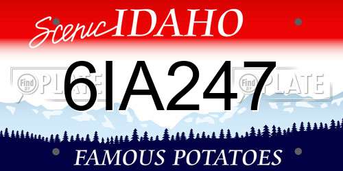 6IA247 Idaho License Plate