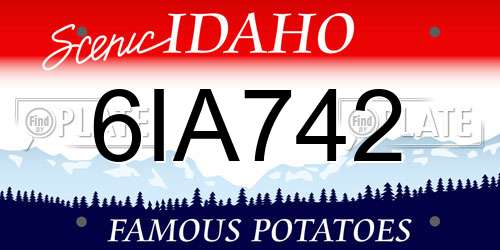 6IA742 Idaho License Plate