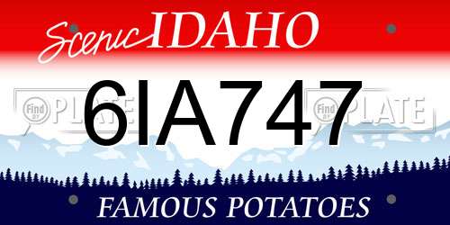 6IA747 Idaho License Plate