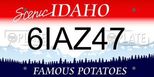 6IAZ47 Idaho License Plate