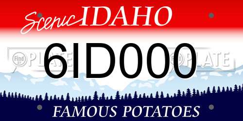 6ID000 Idaho License Plate