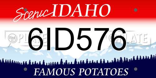 6ID576 Idaho License Plate