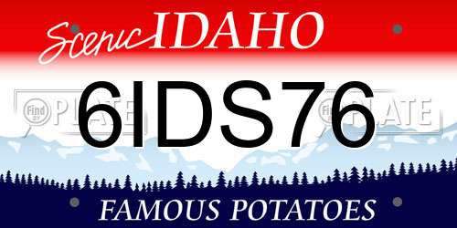 6IDS76 Idaho License Plate