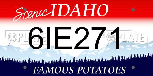 6IE271 Idaho License Plate