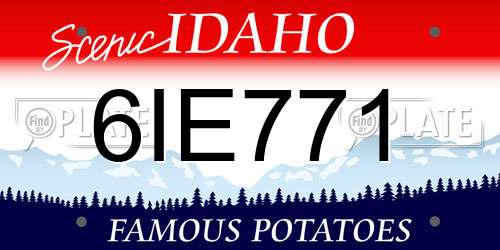 6IE771 Idaho License Plate