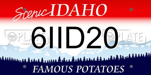 6IID20 Idaho License Plate