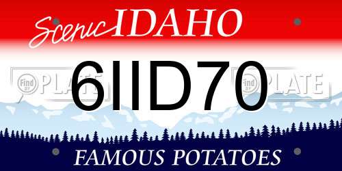 6IID70 Idaho License Plate