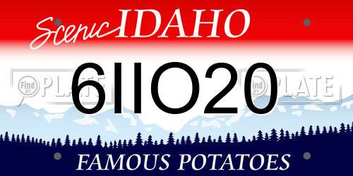 6IIO20 Idaho License Plate