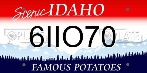 6IIO70 Idaho License Plate